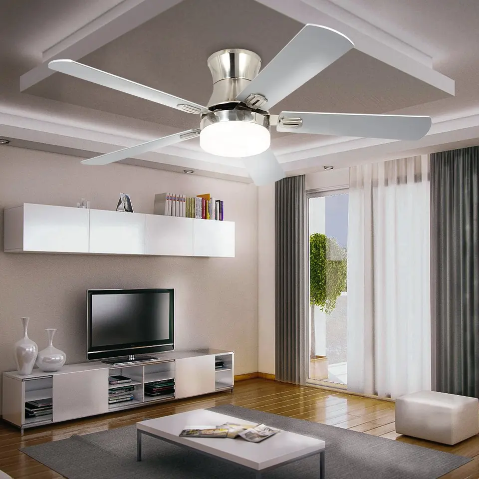 48 inch Cheap price DC motor Cooling Living room Decorative LED Ceiling fan