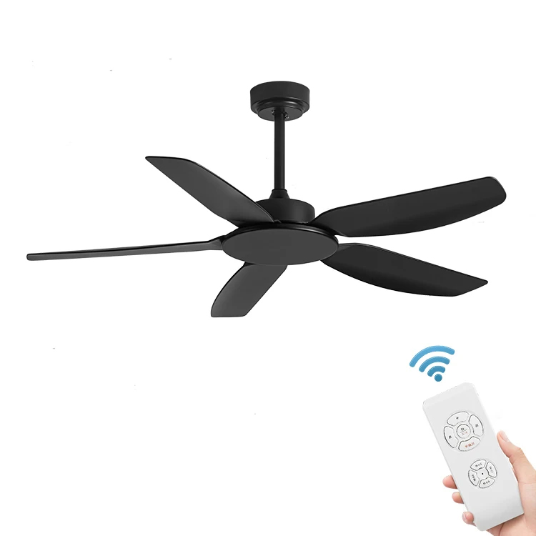 52 Inch ABS 5 Blades Black White Living Room Bedroom Remote Control Silent Modern Ceiling Fan