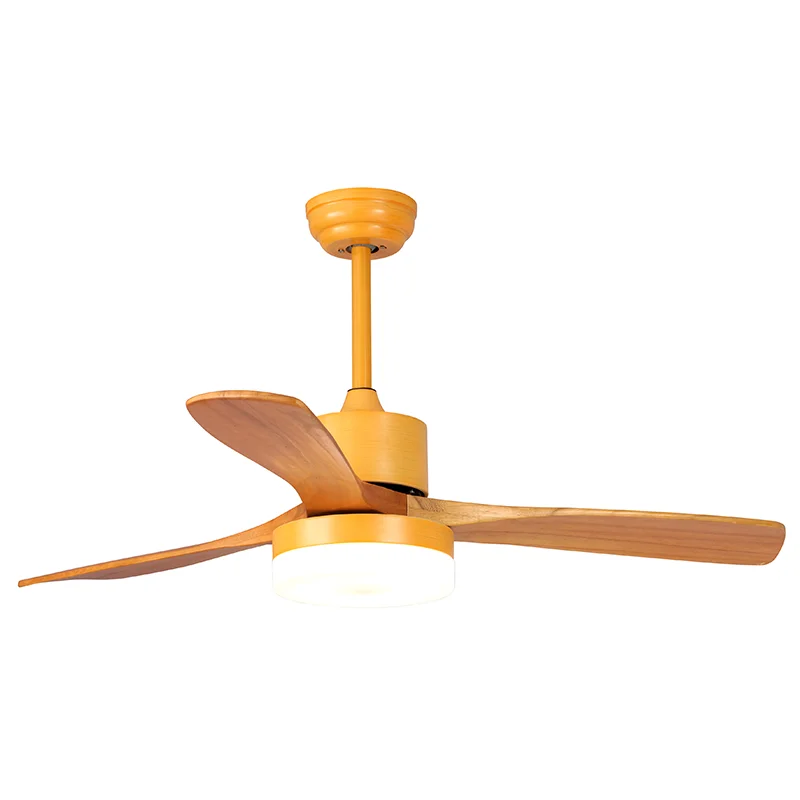 Factory Wood Designer Air conditioning Remote control Ceiling fan with LED light