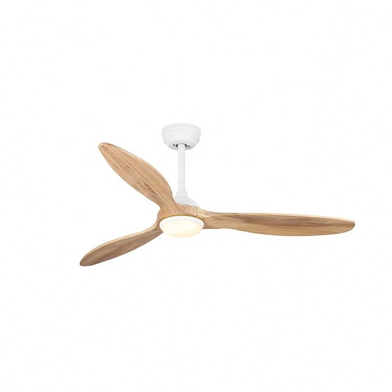 European Sipmle decorative wooden remote control dc bldc 3 blade flush mount ceiling fan with light