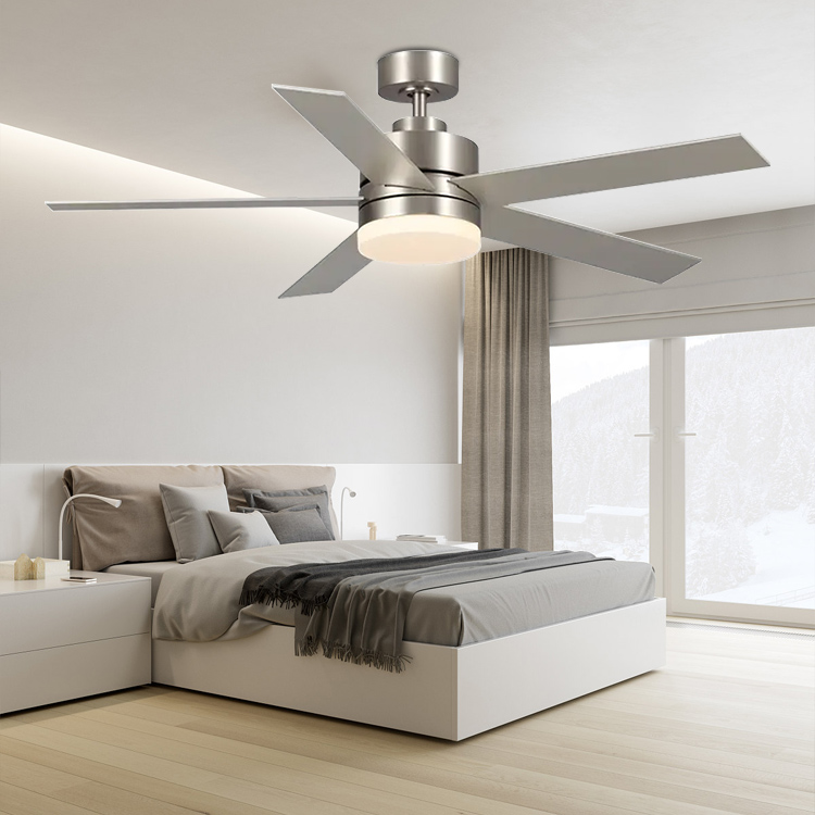 52 inch 5 plywood blades DC motor energy saving decorative bedroom fan ceiling fan with led light remote control